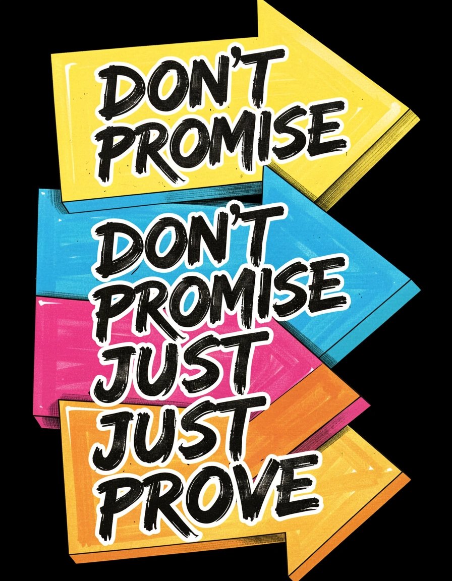 Bold Pop Art Arrows Graphic with Motivational Brush-Stroke Typography
