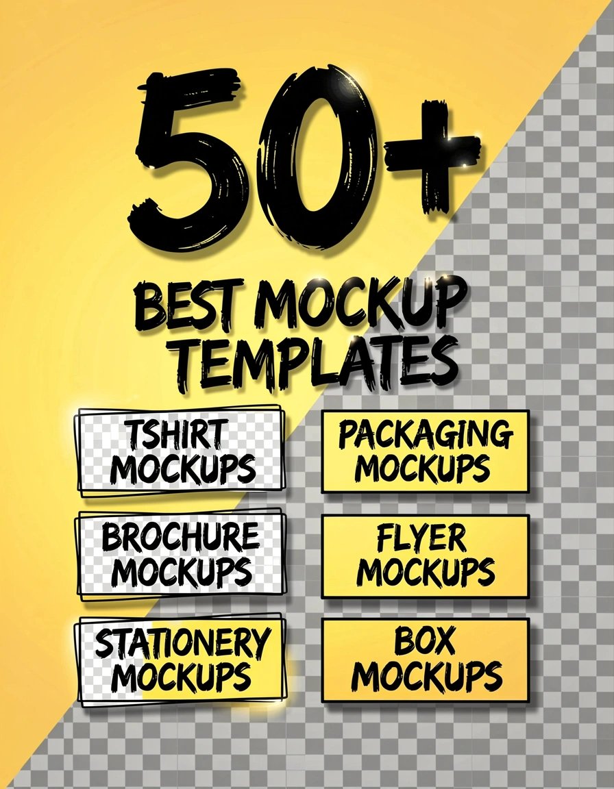 Bold Pop Art Banner Design for 50+ Best Mockup Templates with Modern Graphic Style