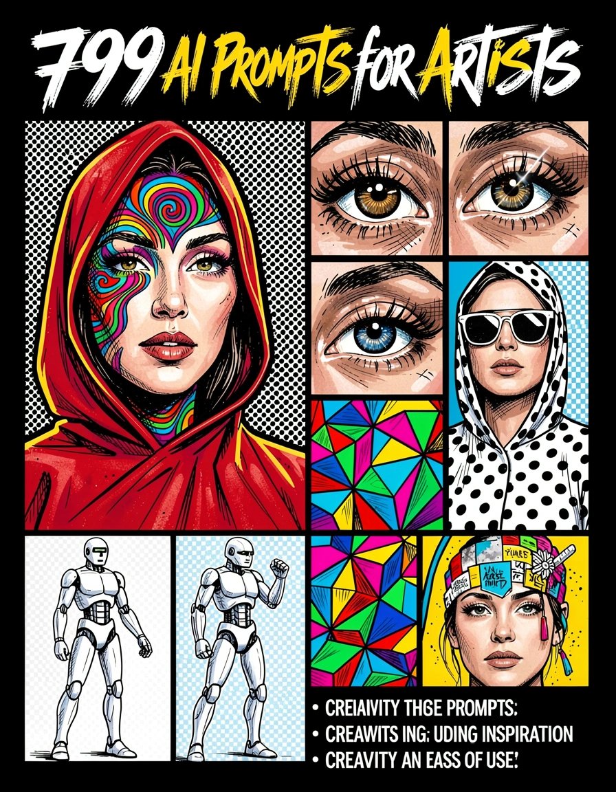 Dynamic Pop Art Collage Banner Featuring Diverse Artistic Elements for Creative Inspiration