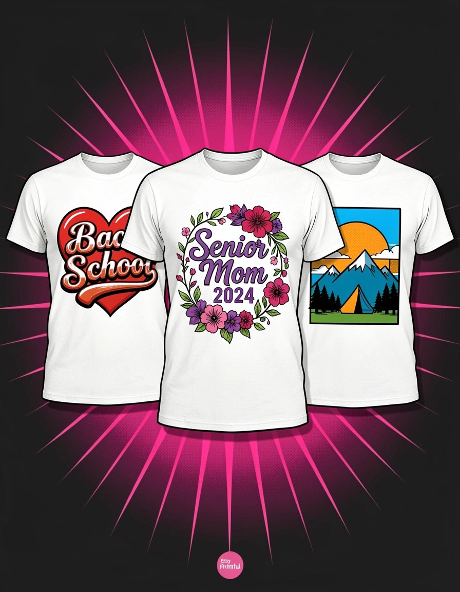 Vibrant Pop Art Banner Featuring Customizable Graphic T-Shirts and E-commerce Logos