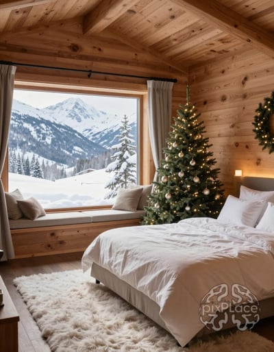 Cozy Mountain Lodge Bedroom