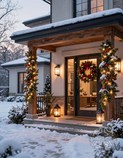 Cozy Winter Home Entrance