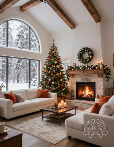 Cozy Winter Wonderland Living Room