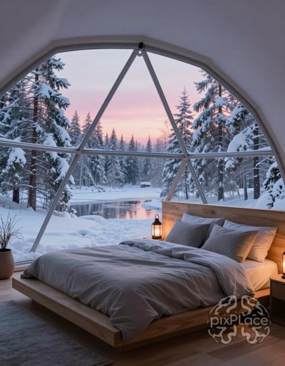Serene Geodesic Dome Bedroom