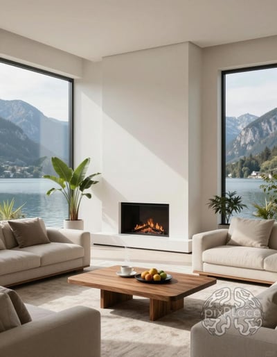 Serene Lakeside Living Room