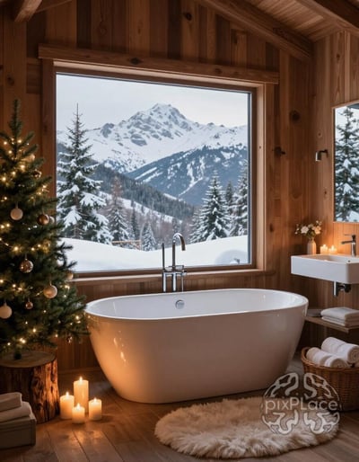 Serene Mountain Retreat Bathroom