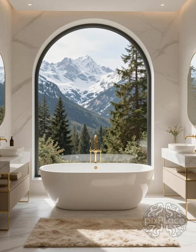 Serene Mountain Retreat Bathroom