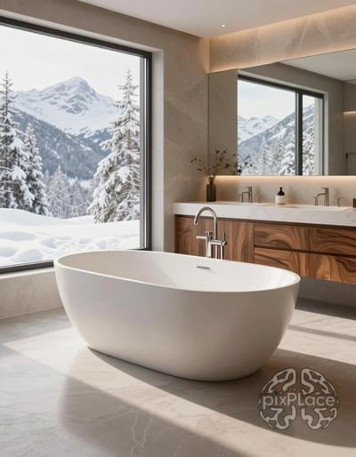 Serene Winter Bathroom Oasis