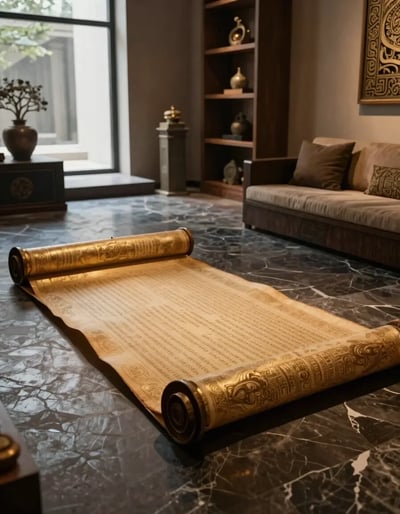 Ancient Scroll-Inspired Interior Design