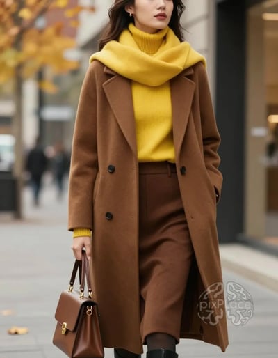 Autumn Chic: Earthy Tones Meets Vibrant Yellow