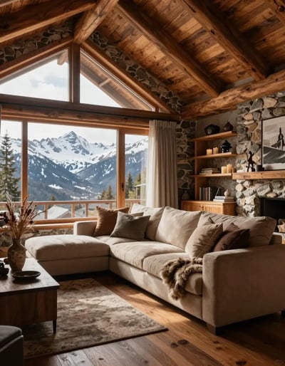 Cozy Mountain Chalet Living Room