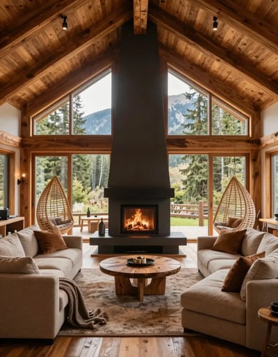 Cozy Mountain Lodge Living Room
