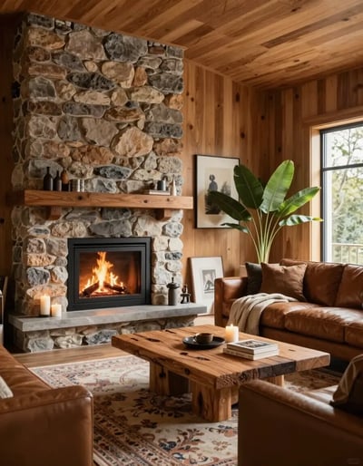 Cozy Rustic Modern Living Room