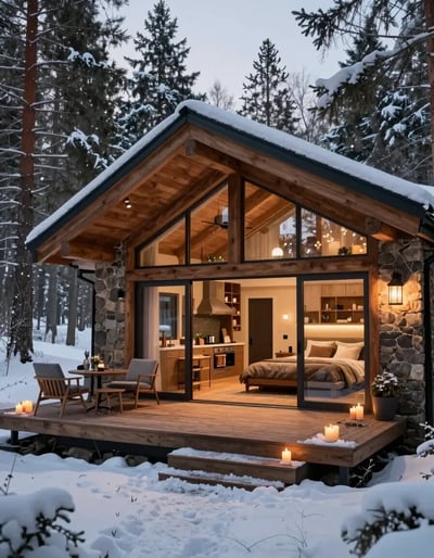 Cozy Snowy Cabin Retreat