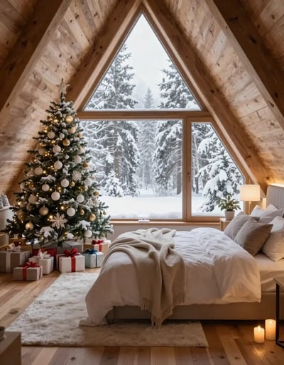 Cozy Winter Chalet Bedroom