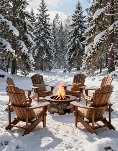 Cozy Winter Outdoor Seating Area