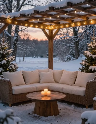 Cozy Winter Outdoor Seating Area