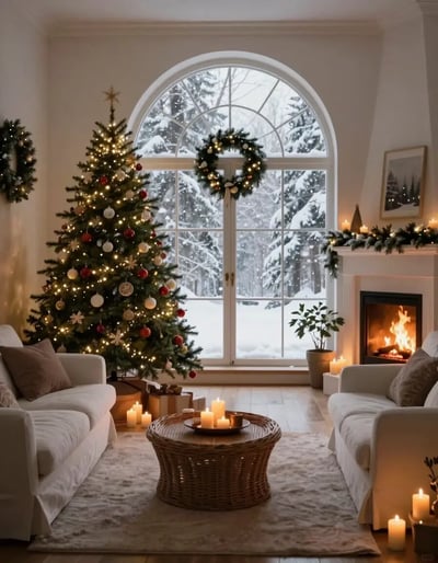 Cozy Winter Wonderland Living Room
