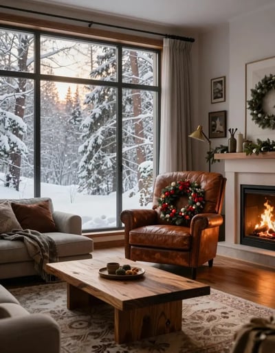 Cozy Winter Wonderland Living Room