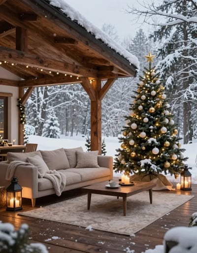 Cozy Winter Wonderland Pergola