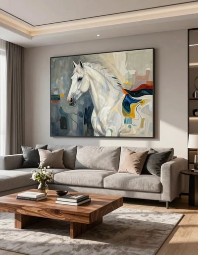 Elegant Modern Living Room with Abstract Art