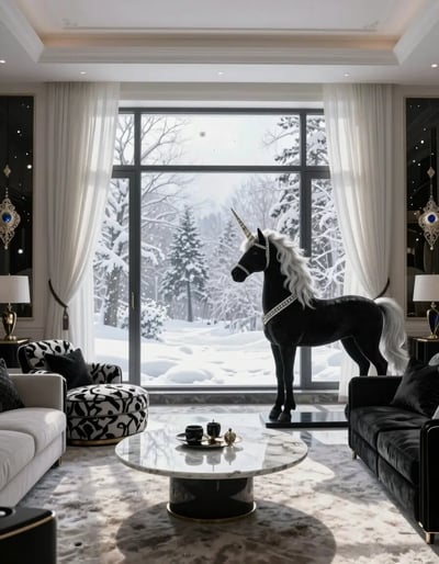 Elegant Winter Wonderland Living Room