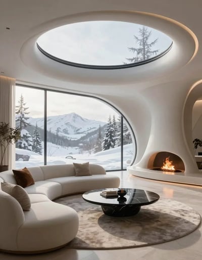 Futuristic Snowy Oasis