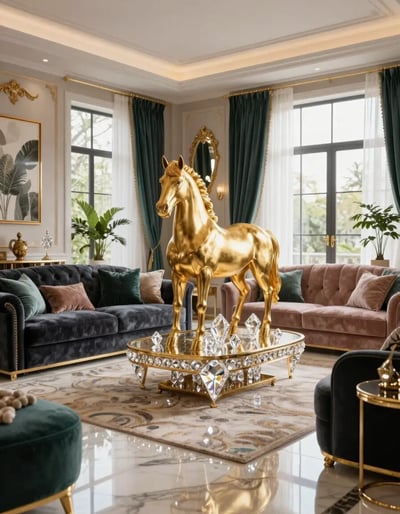 Golden Opulence Living Room