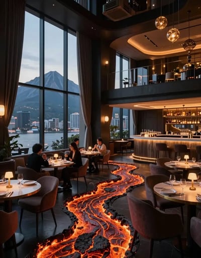 Lava Restaurant with City View