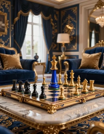 Luxurious Chessboard Living Room