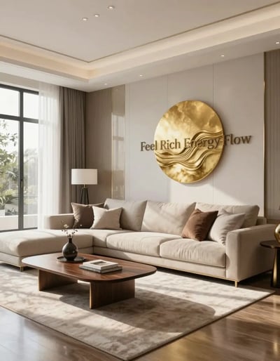 Luxurious Living Room with Golden Accent