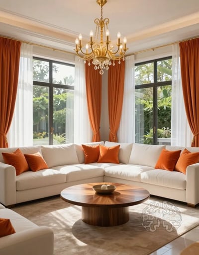 Luxurious Living Room with Tropical Oasis View