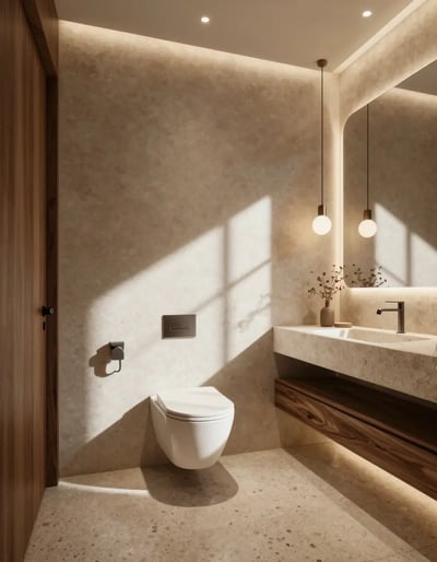 Luxurious Modern Bathroom with Curved Design
