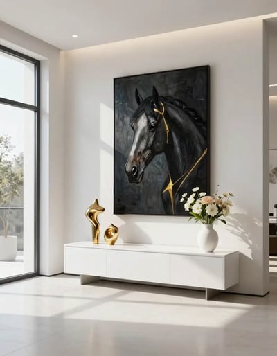 Luxurious Modern Living Room with Abstract Art