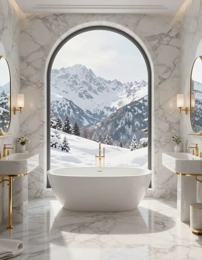 Luxurious Snowy Mountain Bathroom
