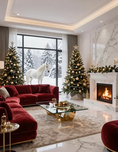 Luxurious Winter Wonderland Living Room