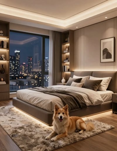 Luxury Bedroom with Raised Platform Bed
