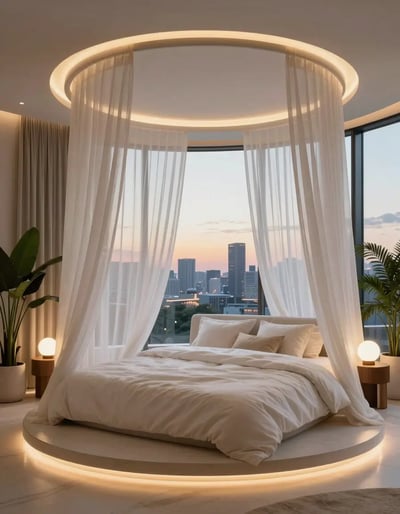 Luxury Circular Bedroom with City View