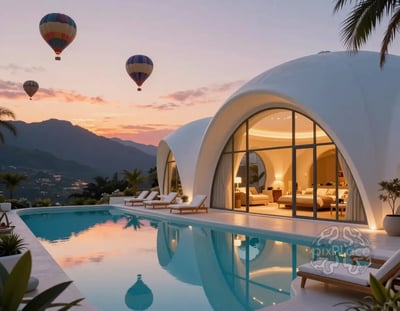 Luxury Dome Resort at Sunset