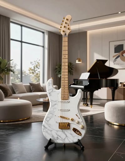 Luxury Music Room with Marble Guitar