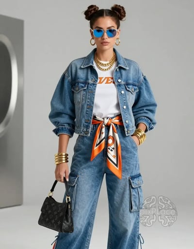Luxury Streetwear Denim Ensemble