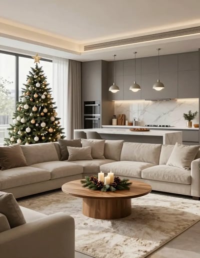 Modern Christmas Living Room