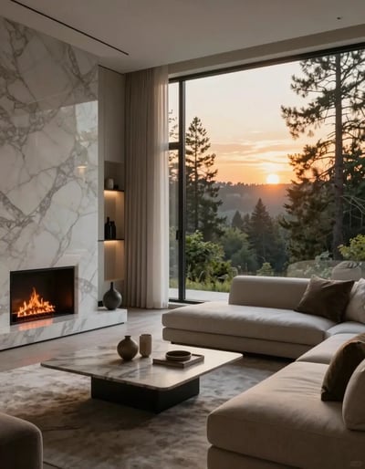 Modern Forest Retreat Living Room