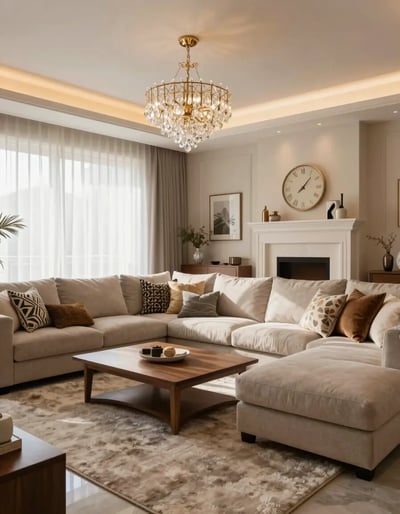 Modern Living Room with Elegant Lighting