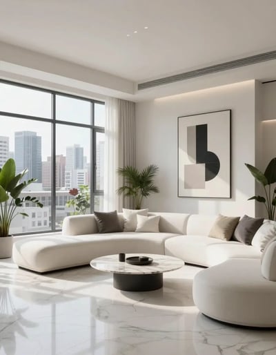 Modern Minimalist City Living Room