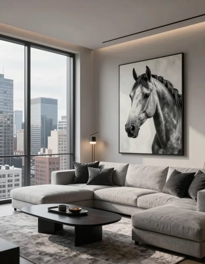 Modern Urban Living Room with City View
