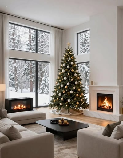 Modern Winter Wonderland Living Room