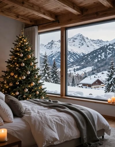 Mountain Retreat Christmas Bedroom