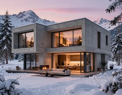 Mountain Retreat Minimalist Concrete Abode
