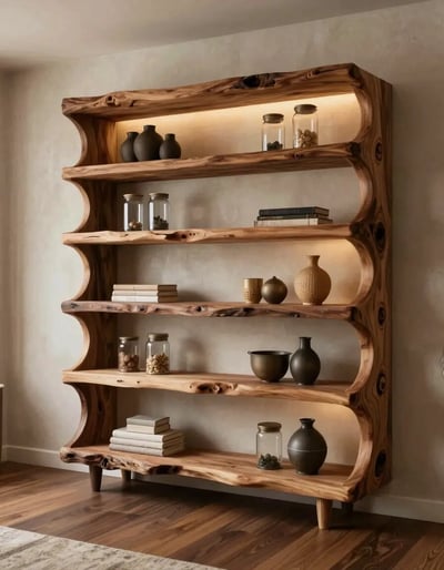 Organic Wooden Shelving Unit